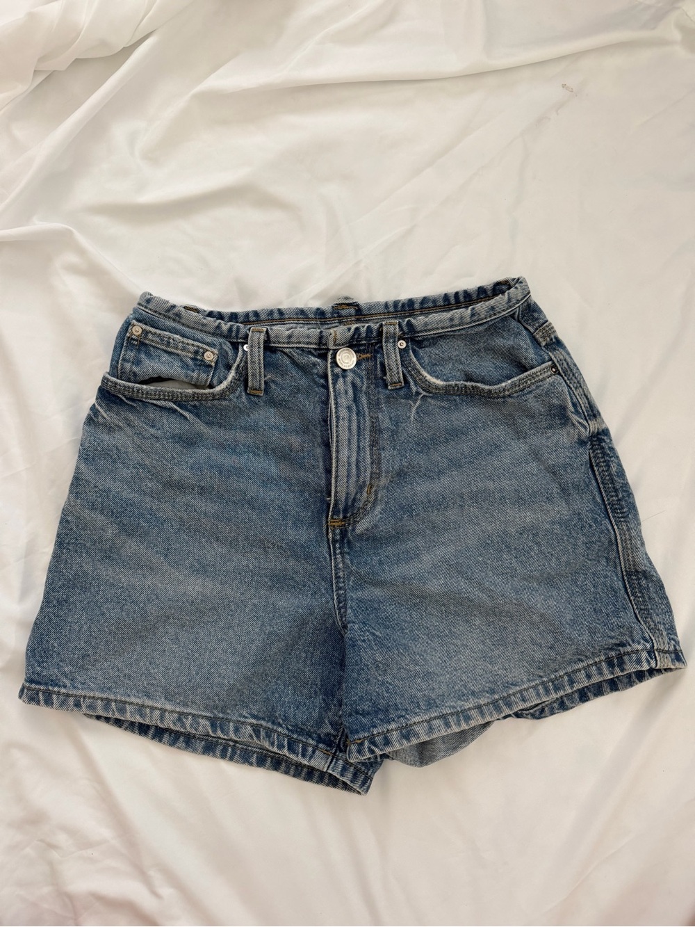 Cotton On Blue High-Rise Denim Shorts